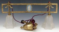 Lot 623 - Brass rise and fall light fitting