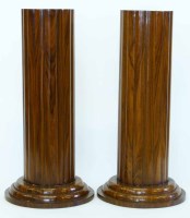 Lot 640 - Pair of walnut pedestals.