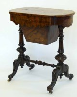 Lot 660 - Victorian walnut work table.