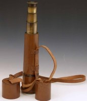 Lot 14 - Chadburns Liverpool four-draw naval telescope in its leather outer cover.