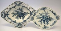 Lot 125 - Worcester pierced lozenge shape dish and a twin