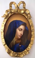 Lot 179 - German porcelain oval plaque probably KPM