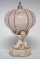 Lot 190 - Belleek lidded vase.