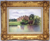 Lot 200 - Bronte plaque painted with Sandringham by T.