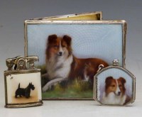 Lot 267 - Continental cigarette case, cigarette lighter and a Ronson lighter.