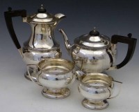Lot 287 - Four piece silver tea set.