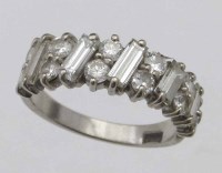 Lot 301 - Baguette and brilliant diamond half hoop white gold