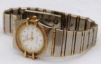 Lot 354 - Omega constellation bi-metal Quartz wristwatch.