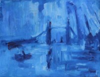 Lot 401 - J.L. Isherwood, Pool of London, oil.