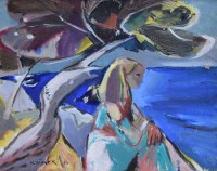 Lot 410 - Ludwig Klimek, La Femme Devant La Mer, oil.