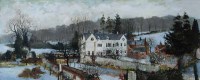 Lot 419 - Jeremy King, Harpsden Manor, Henley, oil.