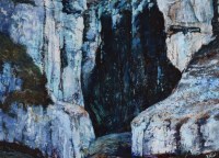Lot 425 - Ken Wood, Gordale Scar, Malham Cove, acrylic.