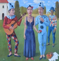 Lot 436 - Mark Howe, Carnival, oil.