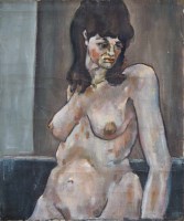 Lot 462 - William Ralph Turner, Nude, oil.