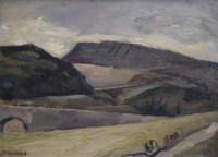 Lot 463 - Jean Marchand, Paysage au Pont, oil.