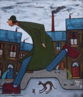 Lot 474 - Albert Barlow, On the Move, acrylic.