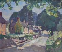 Lot 487 - Leonard Richmond, A Country Lane, Shropshire, oil.
