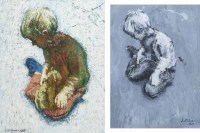 Lot 497 - John McCombs, Young boy, pastel and another (2).