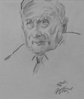 Lot 535 - William Ralph Turner, Portrait of L.S. Lowry, pencil.