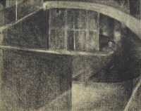 Lot 539 - Lionel Hatch, Underground Canal, conte crayon.