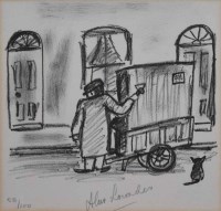Lot 558 - After Alan Lowndes, The Organ Grinder, signed lithograph.