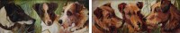 Lot 565 - L. Darby, Portrait study of three Welsh Terriers, oil and another similar (2).