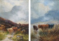 Lot 569 - Henry Hadfield Cubley, Highland scenes, oil (2).