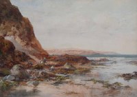 Lot 599 - Albert Pollitt, Beach scene with figures, watercolour.