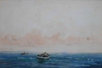 Lot 608 - James Aitken, Coastal scene with various shipping, watercolour.