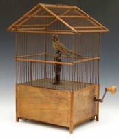 Lot 636 - Bird cage automaton bird in case.