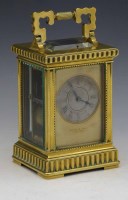 Lot 637 - French brass carriage clock.