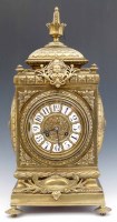 Lot 641 - Brass large bracket clock.