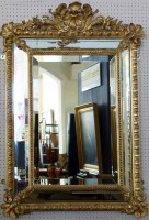 Lot 645 - Gilt rectangular mirror.
