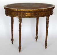 Lot 673 - Gilt gesso neo classical style oval centre table