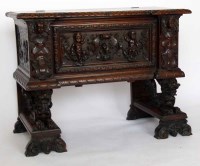 Lot 685 - Italian walnut cassone, 19th century