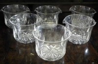 Lot 73 - Six wine glass rinsers   with facetted sides and