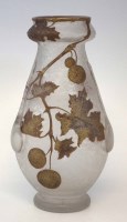 Lot 75 - Mont Joye Cameo Glass Vase