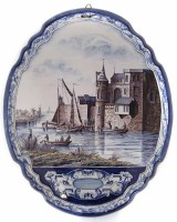 Lot 125 - Dutch delft oval plaque