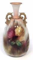 Lot 134 - Royal Worcester Hadley ware vase signed H.