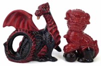 Lot 177 - Royal Doulton Flambe Dragon and Dog of Fo