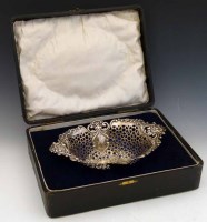 Lot 240 - Pierced silver embossed bowl in presentation box.