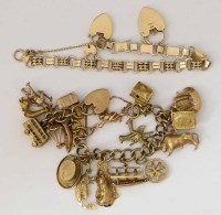Lot 278 - 9ct gold charm bracelet and a 9ct bracelet (2)