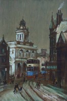 Lot 306 - Arthur Delaney, High Street, Sheffield, oil.