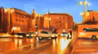 Lot 341 - Liam Spencer, Naples: Square at Twilight, oil.