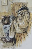 Lot 355 - Jonathan Walker, The Pals, ink and watercolour.