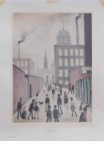 Lot 371 - After L.S. Lowry, Mrs Swindells' Picture, signed print.