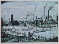 Lot 378 - After L.S. Lowry, An Industrial Town, signed print.