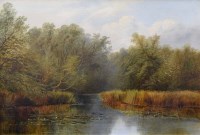 Lot 381 - William Mellor, River scene, oil on canvas.