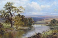 Lot 385 - W.E. Pettingale, On The Derwent, oil.
