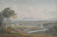 Lot 390 - Attributed to Sir G.B. Fisher,  Assorted rural views to include the Galty Mountains, Co. Tipperary, Ireland, watercolour (3).